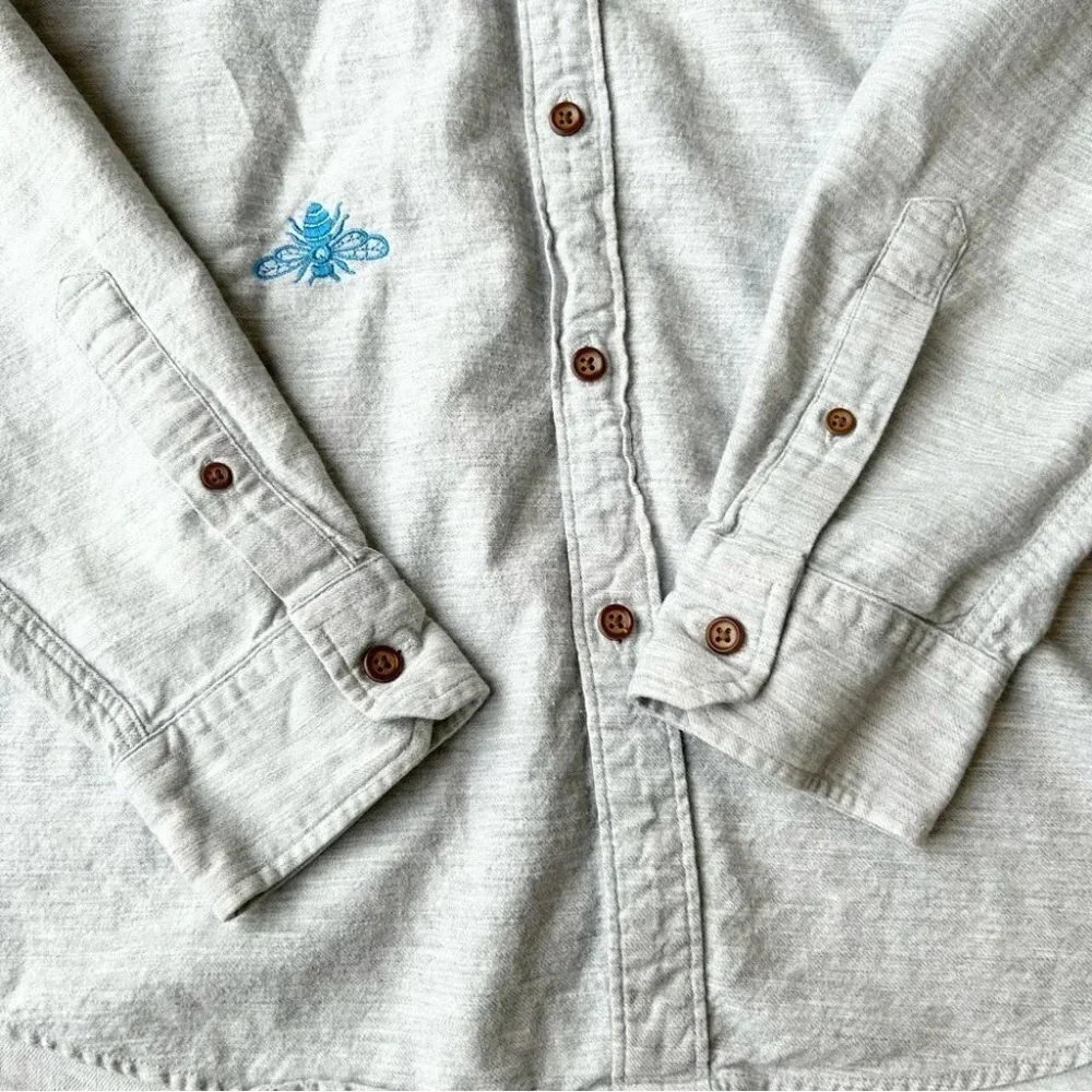 AEO Cotton Button Down Seriously Soft Shirt with Customized Bees Embroidery - Picture 6 of 13
